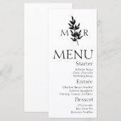 Trouwmenu met Logo van Botanische Tak Menu (Voorkant / Achterkant)