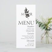 Trouwmenu met Logo van Botanische Tak Menu (Staand voorkant)