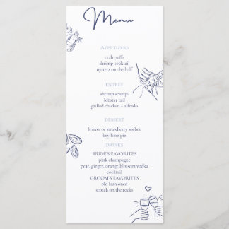 Trouwmenu met maritiem thema menu