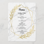Trouwmenu met marmer- en goudeffect menu (Voorkant)