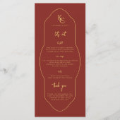 Trouwmenu met monogram en dank je wel menu (Voorkant)