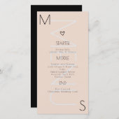 Trouwmenu met monogram Hart (Voorkant / Achterkant)