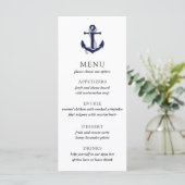 Trouwmenu met Nautisch Anker Menu (Staand voorkant)