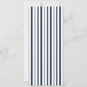 Trouwmenu met nautisch marinièr monogram lang kaart (Achterkant)