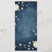 Trouwmenu met Navy Blauwe Herfstpompoen Menu (Achterkant)