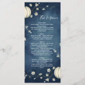 Trouwmenu met Navy Blauwe Herfstpompoen Menu (Voorkant)