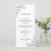 Trouwmenu met Roze Rozen Menu (Staand voorkant)