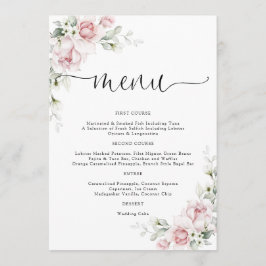 Trouwmenu met Roze Rozen Menu
