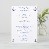 Trouwmenu met scheepvaartthema op maat gemaakte ui menu (Staand voorkant)