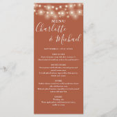 Trouwmenu met Terracotta Sliertverlichting Menu (Voorkant)