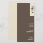 Trouwmenu met Vette Koperbruine Letters Menu (Voorkant / Achterkant)