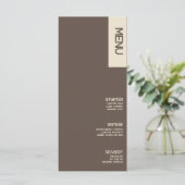 Trouwmenu met Vette Koperbruine Letters Menu (Staand voorkant)