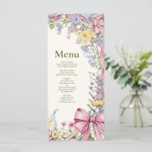 Trouwmenu met vintage bloemenframe menu (Staand voorkant)