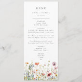 Trouwmenu met wilde bloemen menu (Voorkant)
