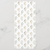 Trouwmenu met wilde bloemen menu (Achterkant)