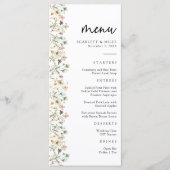 Trouwmenu met wilde bloemen menu (Voorkant)