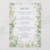 Trouwmenu met wilde bloementuin chic menu (Voorkant)