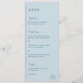 Trouwmenu Modern Blauw met Grace Menu (Voorkant)