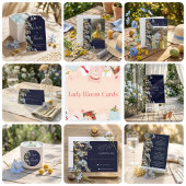 Trouwmenu NavyFloral, Minimaal Menu, Elegant Menu