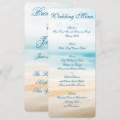 Trouwmenu op het strand aangepaste uitnodigingen (Voorkant / Achterkant)