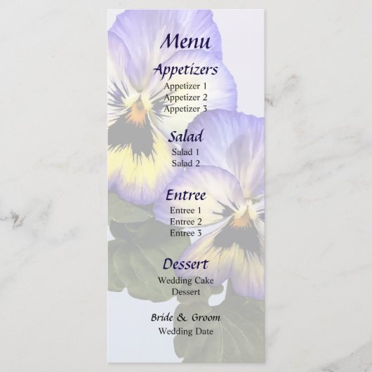 Trouwmenu Pansy Duo Menu (Voorkant)