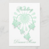 Trouwmenu Pepermunt Vlinders Hart Menu (Voorkant)