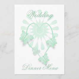 Trouwmenu Pepermunt Vlinders Hart Menu