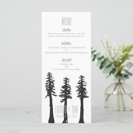 Trouwmenu Redwood Trees Menu (Staand voorkant)