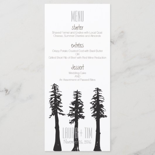 Trouwmenu Redwood Trees Menu (Voorkant)