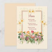 Trouwmenu Romantische Tuin Bloemen Menu (Voorkant / Achterkant)