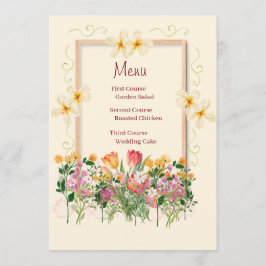Trouwmenu Romantische Tuin Bloemen Menu