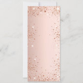 Trouwmenu roos gouden sparkles kaart (Achterkant)