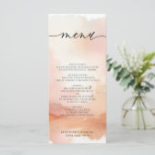 Trouwmenu RoseGold Waterverf Menu (Staand voorkant)