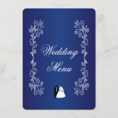 Trouwmenu Royal Blue Coloured Bruid Groom Menu (Voorkant)