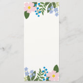 Trouwmenu Roze Bloem Menu (Achterkant)