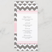 Trouwmenu Roze Grijs Chevron Menu (Voorkant / Achterkant)