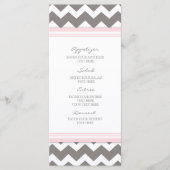 Trouwmenu Roze Grijs Chevron Menu (Voorkant)