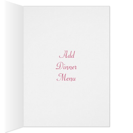 Trouwmenu Roze Hart en Vlinders (Binnen (Rechts))