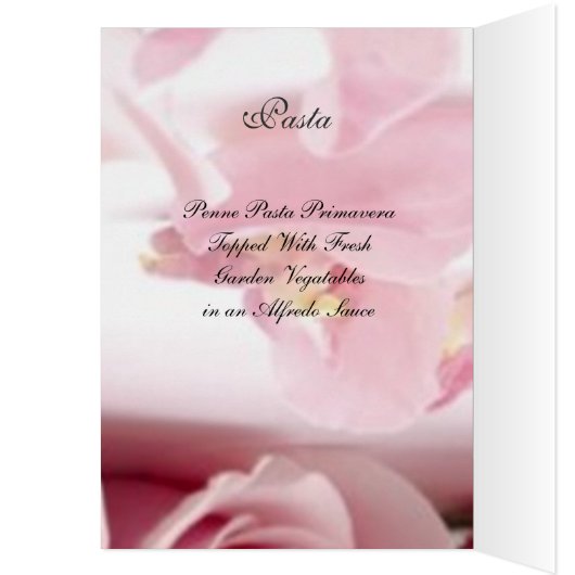 Trouwmenu Roze Rozen (Binnen (Links))