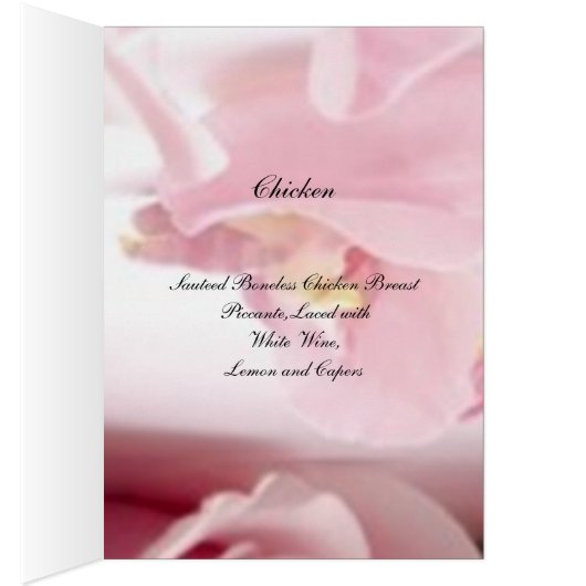 Trouwmenu Roze Rozen (Binnen (Rechts))