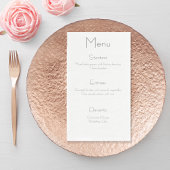 Trouwmenu servetten, Eenvoudig zwart & wit trouwfe Servet