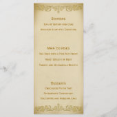 Trouwmenu Sjabloon  Leaf Scroll in Beige Menu (Achterkant)