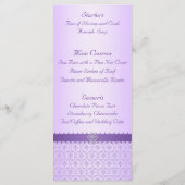 Trouwmenu Sjabloon Lila Damask Menu (Achterkant)