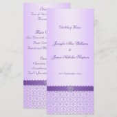 Trouwmenu Sjabloon Lila Damask Menu (Voorkant / Achterkant)