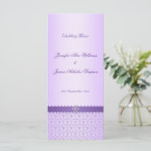 Trouwmenu Sjabloon Lila Damask Menu (Staand voorkant)
