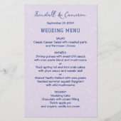 Trouwmenu Sjabloon Tropische Hibiscus Lavendel (Voorkant)