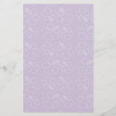 Trouwmenu Sjabloon Tropische Hibiscus Lavendel (Achterkant)