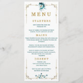 Trouwmenu Teal en Gouden Kaarten (Voorkant)