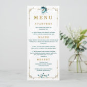 Trouwmenu Teal en Gouden Kaarten (Staand voorkant)