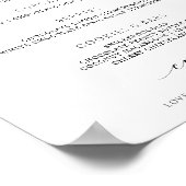 Trouwmenu Teken Elegante Luxe Schrift Poster (Hoek)